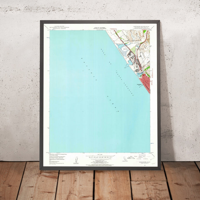Old Map of Oceanside, California by USGS, 1947 – Camp Pendleton, San Luis Rey River & Pacific Ocean