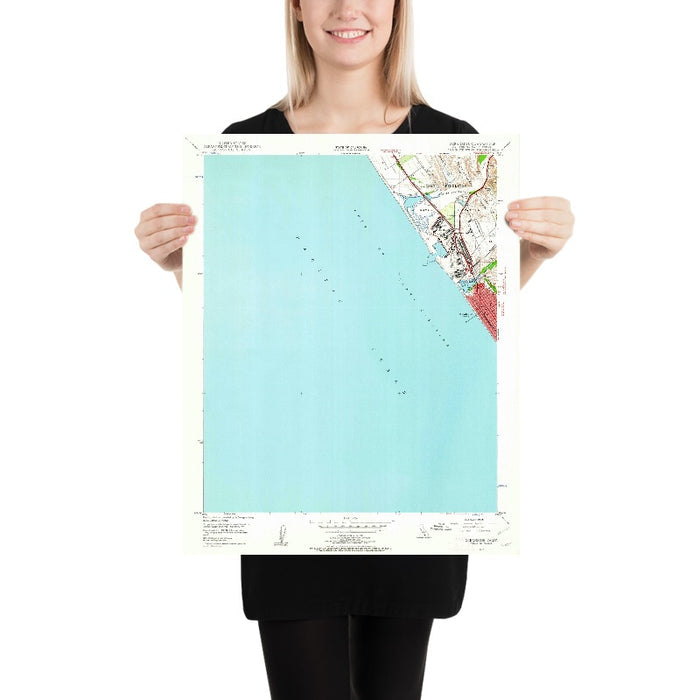 Old Map of Oceanside, California by USGS, 1947 – Camp Pendleton, San Luis Rey River & Pacific Ocean