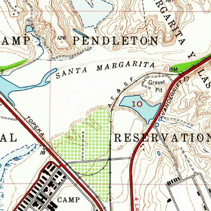 Old Map of Oceanside, California by USGS, 1947 – Camp Pendleton, San Luis Rey River & Pacific Ocean