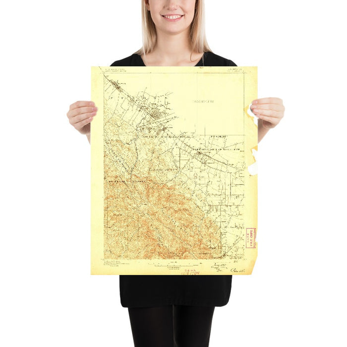 Old Map of Palo Alto, California by USGS, 1897 – Stanford University, Menlo Park & Los Altos Hills