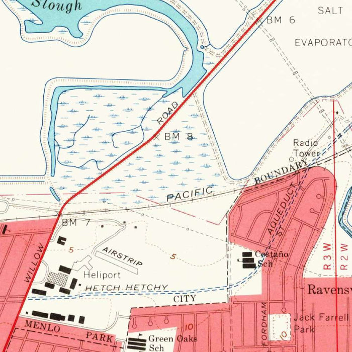 Old Map of Palo Alto, California by USGS, 1961 – Stanford University, Menlo Park & Los Altos Hills