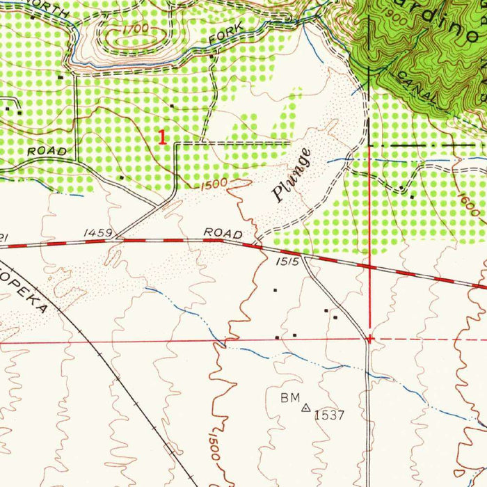 Old Map of Redlands, California by USGS, 1954 – San Bernardino, Riverside & San Timoteo Canyon