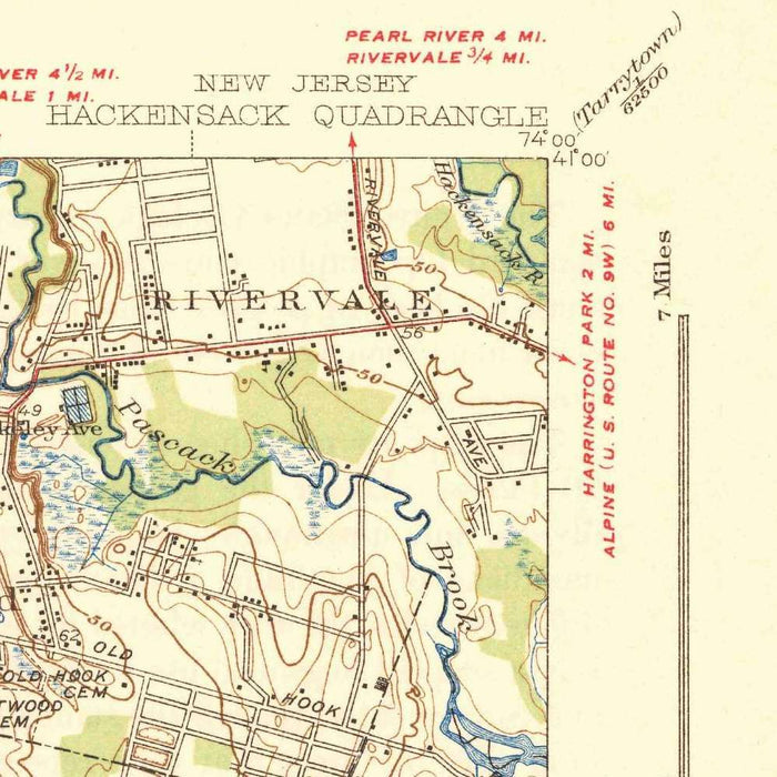 Old Map of Ridgewood, New Jersey by USGS, 1940 – Hackensack, Paramus & Glen Rock