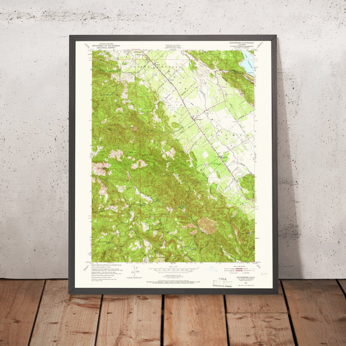 Old Map of Rutherford, California by USGS, 1951 – Oakville & Napa Valley Vineyards