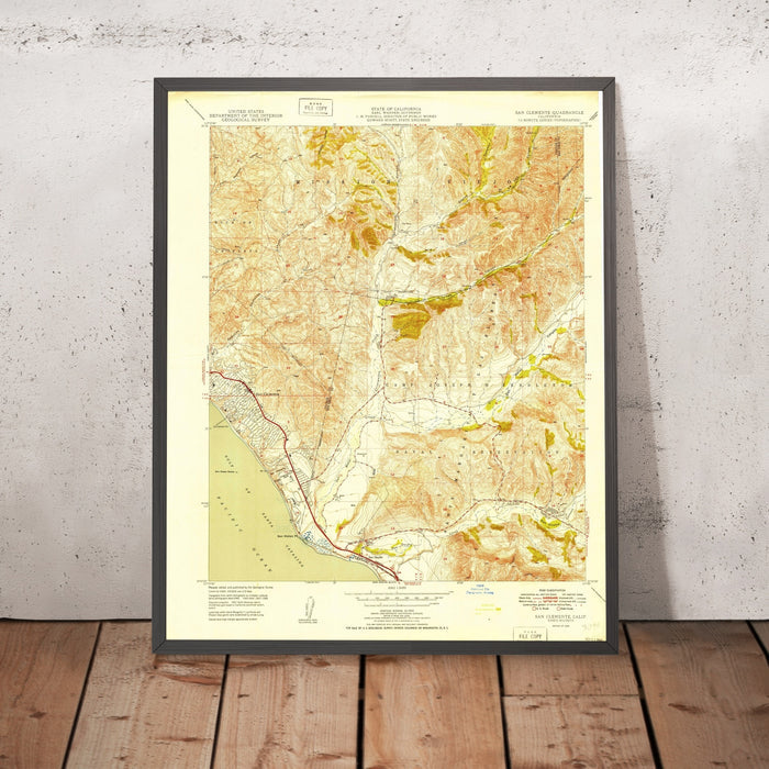 Old Map of San Clemente, California by USGS, 1949 – San Onofre State Beach & San Mateo Point