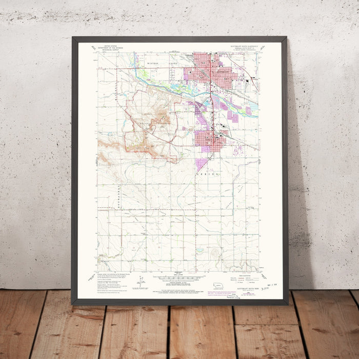 Old Map of Scottsbluff, Nebraska by USGS, 1963 – Gering, North Platte River & Wildcat Hills