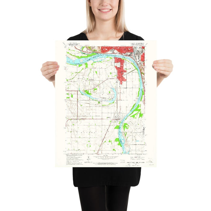 Old Map of Sioux City, Iowa by USGS, 1963 – Missouri River & South Sioux City