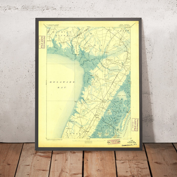 Old Map of Stone Harbor, New Jersey by USGS, 1894 – Dennisville, Great Sound & Delaware Bay