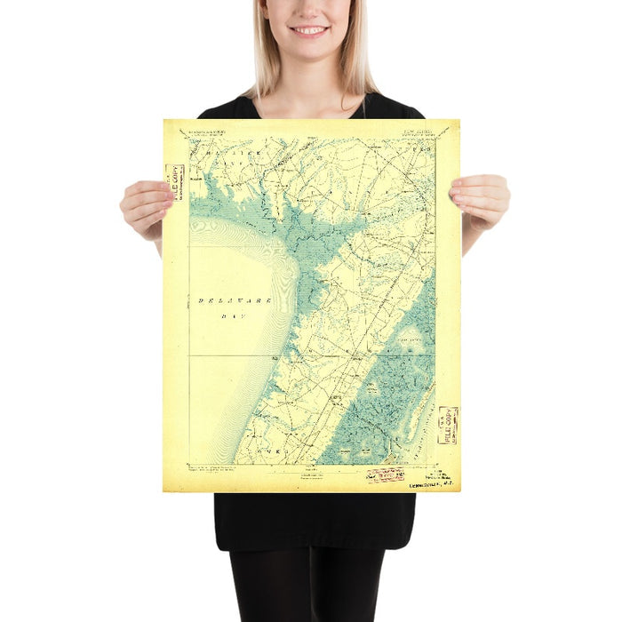 Old Map of Stone Harbor, New Jersey by USGS, 1894 – Dennisville, Great Sound & Delaware Bay