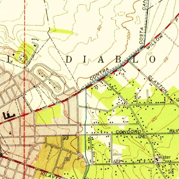 Old Map of Walnut Creek, California by USGS, 1947 – Lafayette, Concord & Mt. Diablo