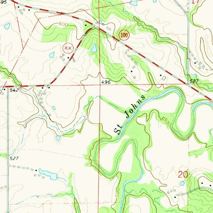 Old Map of Washington, Missouri by USGS, 1973 – Missouri River & Charrette Creek