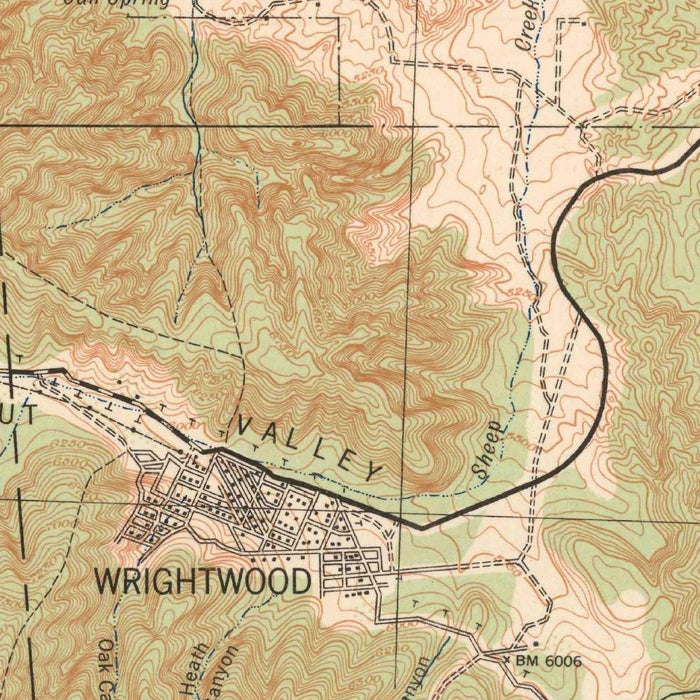 Old Map of Wrightwood, California by USGS, 1942 – San Gabriel Mountains, Cajon Pass & Mount Baldy