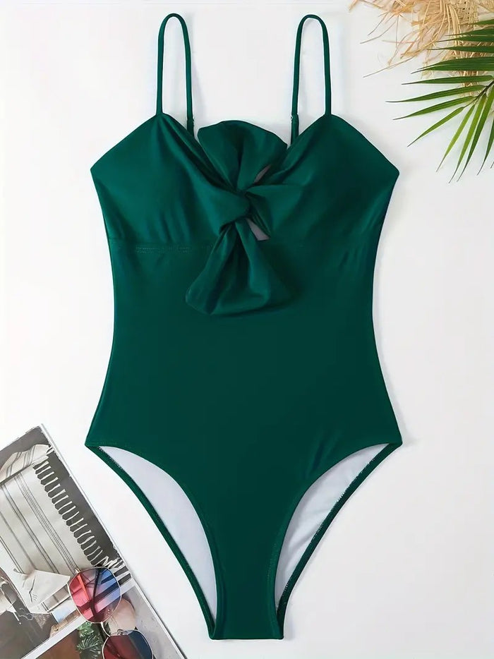 One Piece Swimsuit for Women with Cover Up Set Retro Bathing Suit Tummy Control Knot Swimwear Beach Wrap Skirt