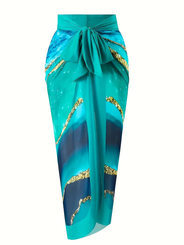 One Piece Swimsuit Women with Cover Up Set Retro Bathing Suit for Women Tummy Control Beach Wrap Skirt