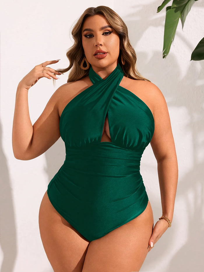 One Piece Swimsuit Women with Cover Up Set Retro Bathing Suit for Women Tummy Control Beach Wrap Skirt