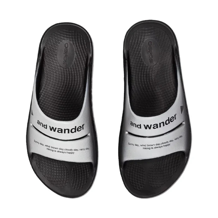OOFOS ahh × and wander Recovery Sandal 'Black'
