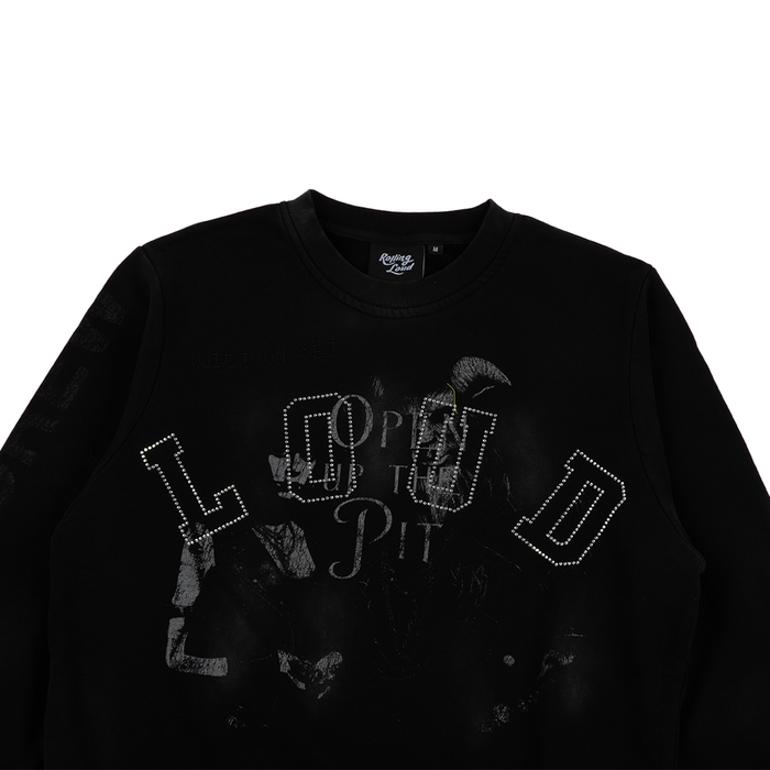 Open The Pit Crewneck Sweatshirt 'Washed Black'