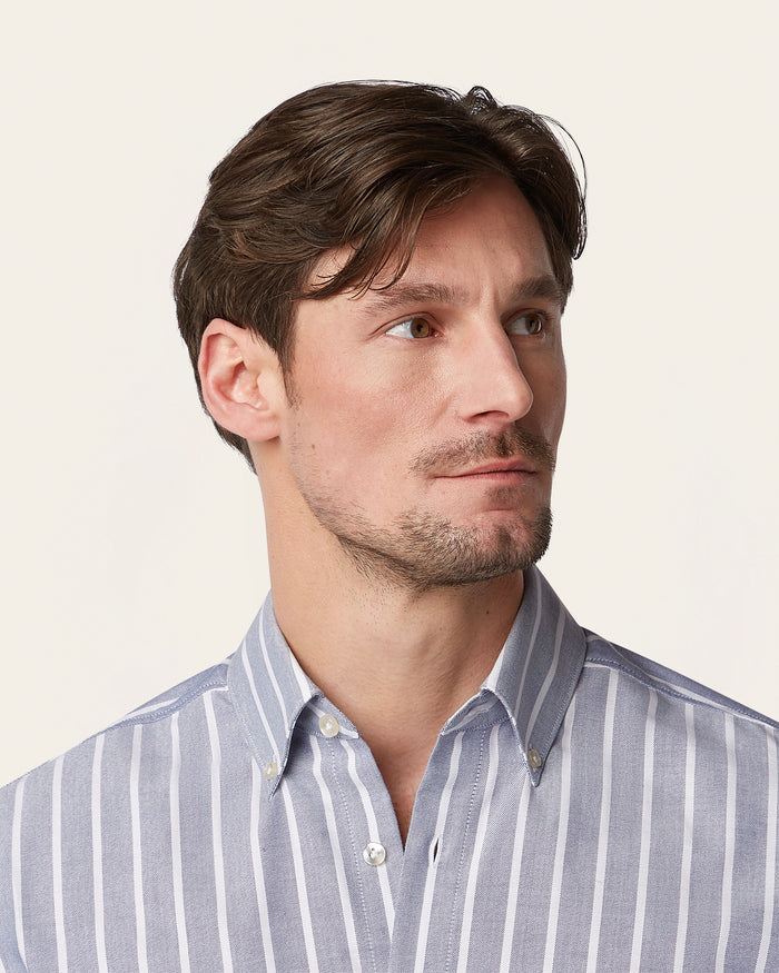 Oxford Shirt Teal / White Stripe