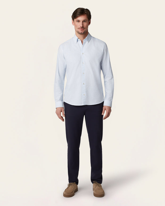 Oxford Shirt White / Blue Stripe
