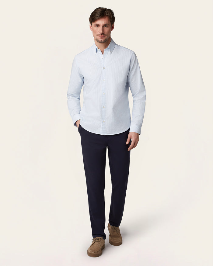 Oxford Shirt White / Blue Stripe