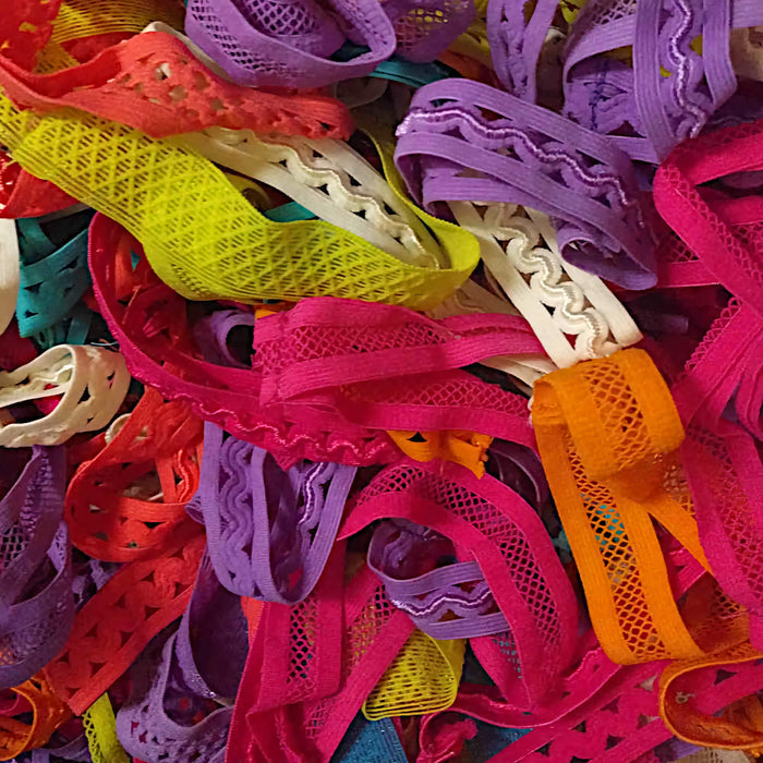 pack of 50 assorted small textured elastic headbands