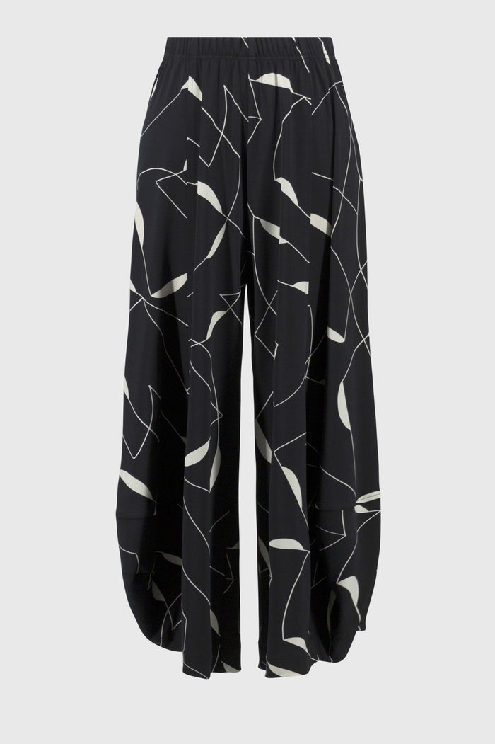 Pantalon Culotte Tricot Soyeux Imprimé Géométrique - Joseph Ribkoff
