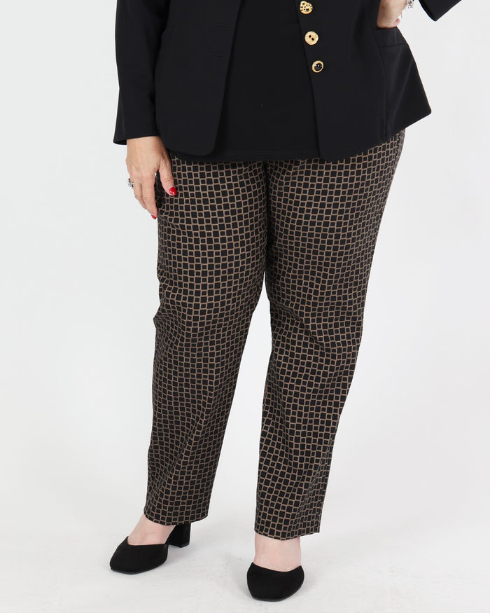 Pantalon droit en jacquard géométrique - Joseph Ribkoff