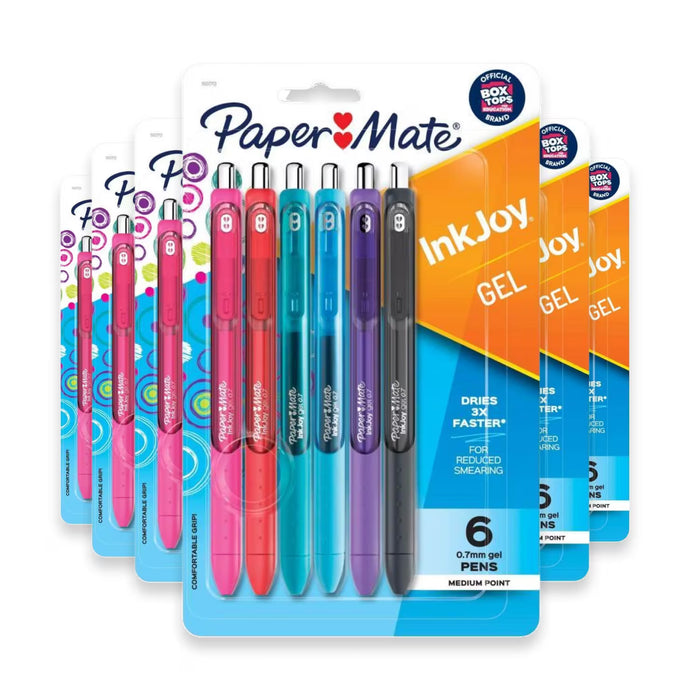 Paper Mate Inkjoy Gel Pens .7mm, 6 Ct each - Assorted- 6 Pack - OPEN BOX