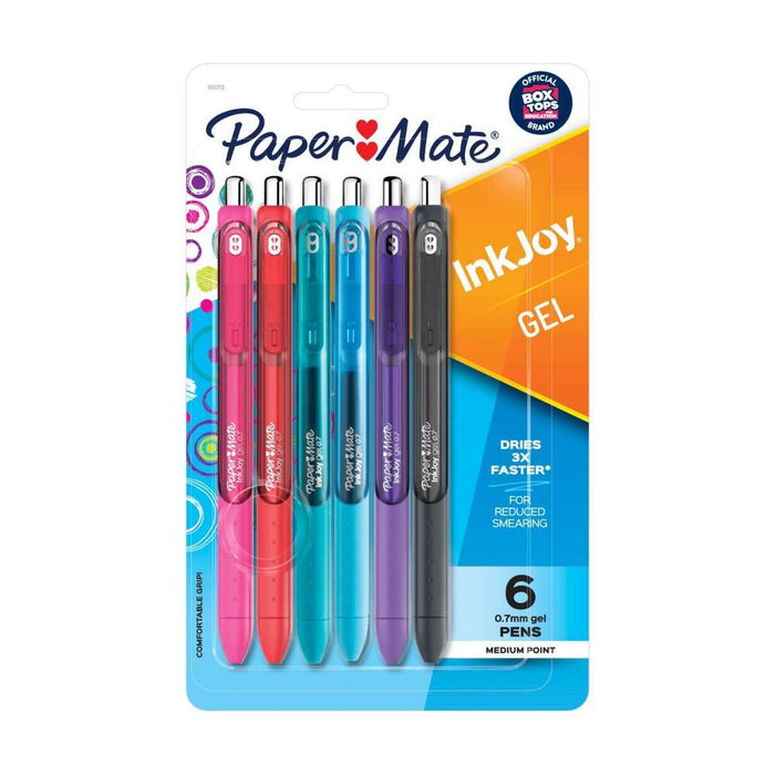 Paper Mate Inkjoy Gel Pens .7mm, 6 Ct each - Assorted- 6 Pack - OPEN BOX