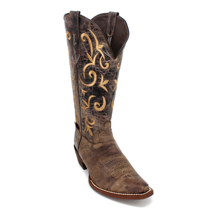 "Paulina" Artillero Cowgirl Boot - Crater Brown