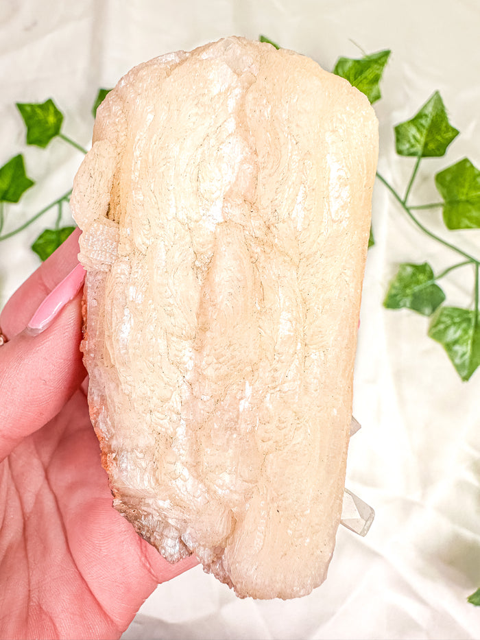 Peach Stilbite with Green Apophyllite Mineral Specimen #10