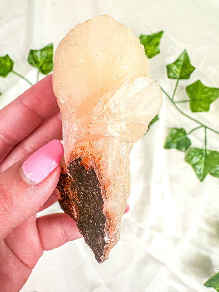 Peach Stilbite with Green Apophyllite Mineral Specimen #10