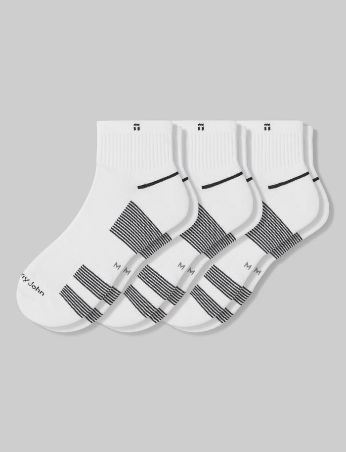 Performance Quarter Crew Sock (3-Pack)::White