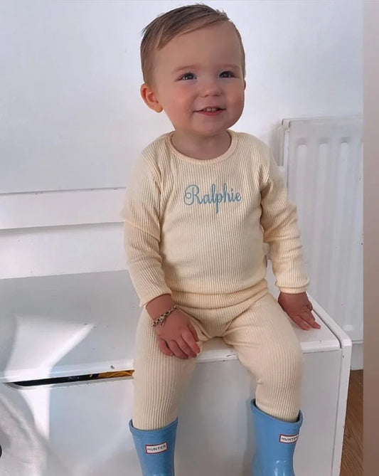 Personalised Apricot Ribbed Tracksuit