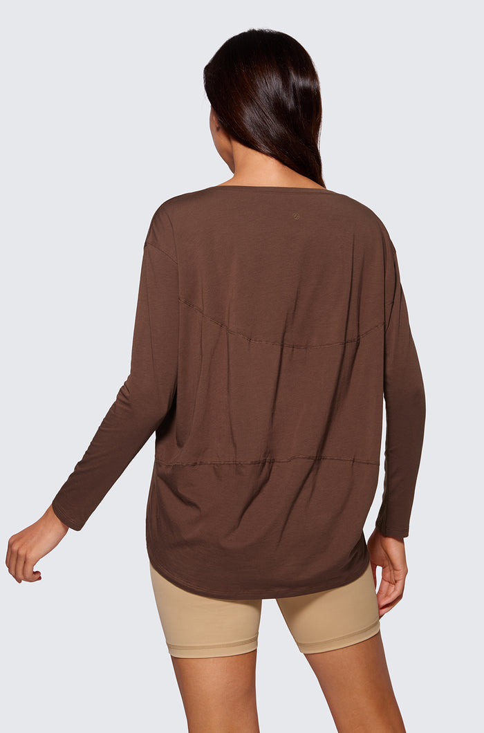 Pima Cotton Boat Neck Long Sleeve Shirts