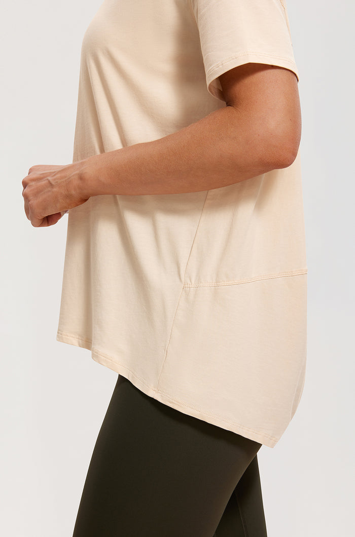 Pima Cotton Boat Neck Short Sleeves Shirts