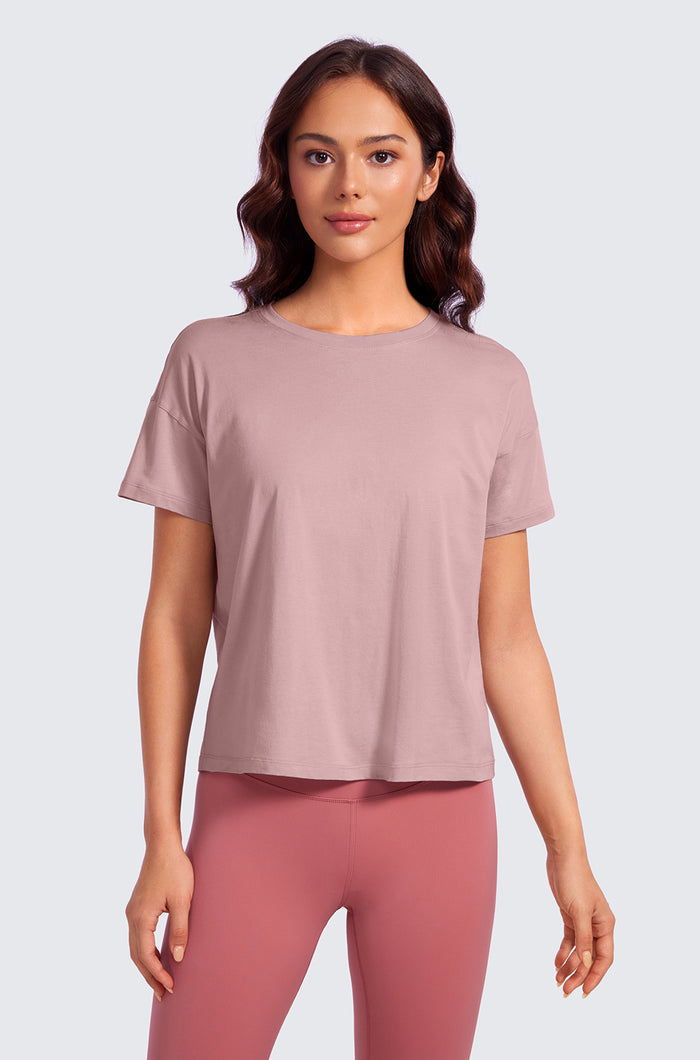 Pima Cotton Crew Neck Short Sleeves Shirts