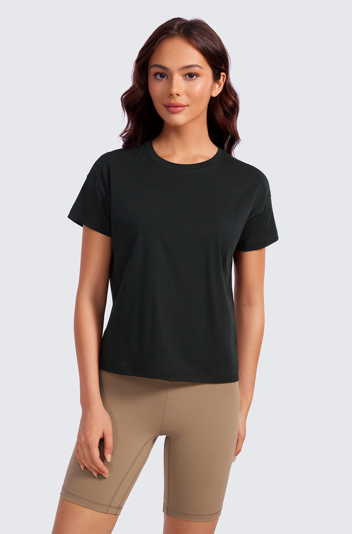Pima Cotton Crew Neck Short Sleeves Shirts
