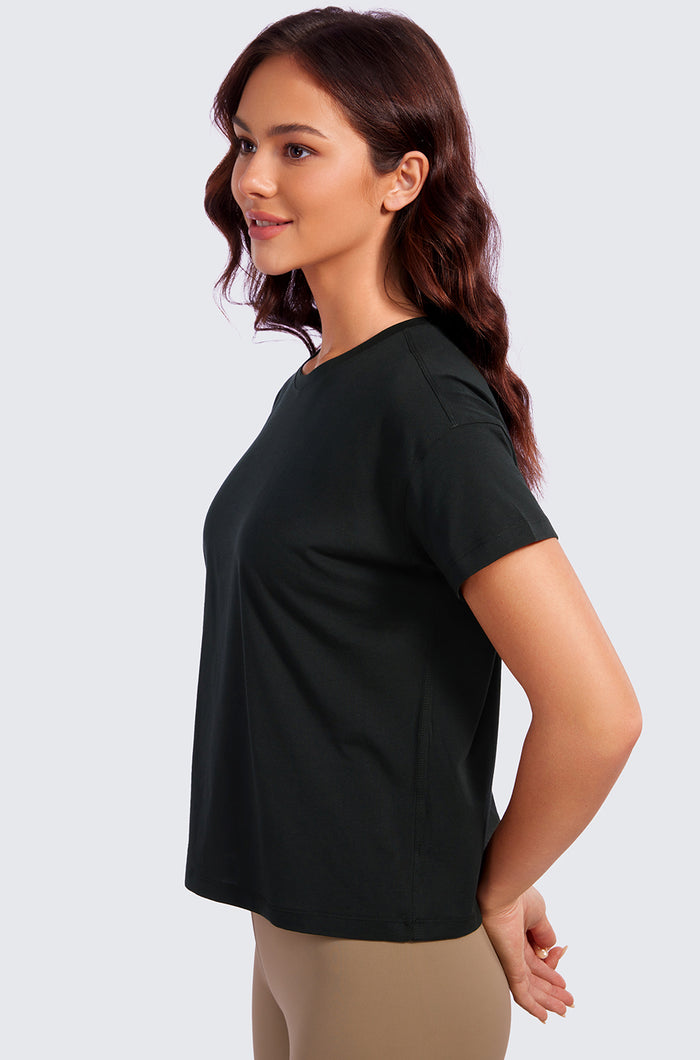 Pima Cotton Crew Neck Short Sleeves Shirts