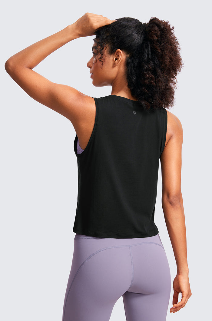 Pima Cotton Cropped Tank Top