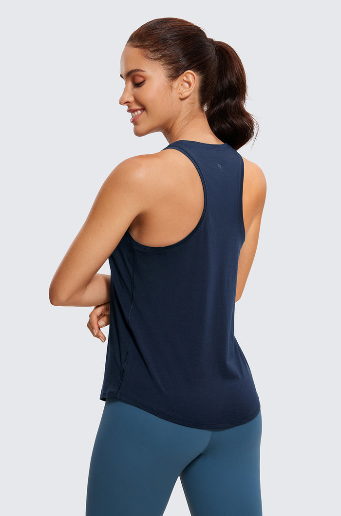Women's Pima Cotton Racerback Tank Top Jade Grey
