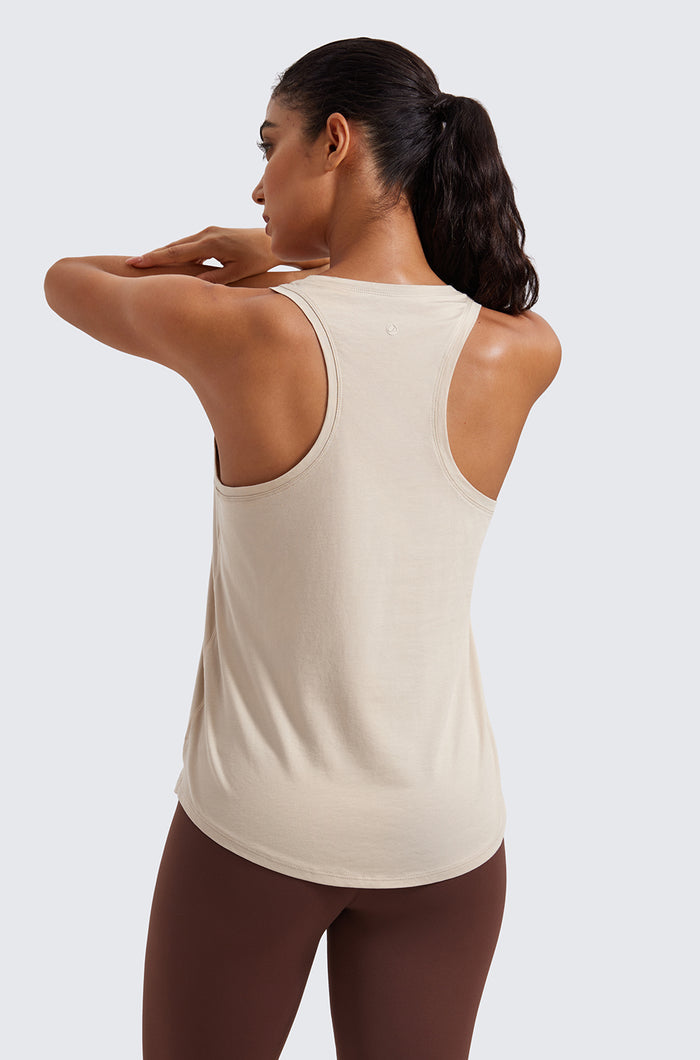 Women's Pima Cotton Racerback Tank Top Navy