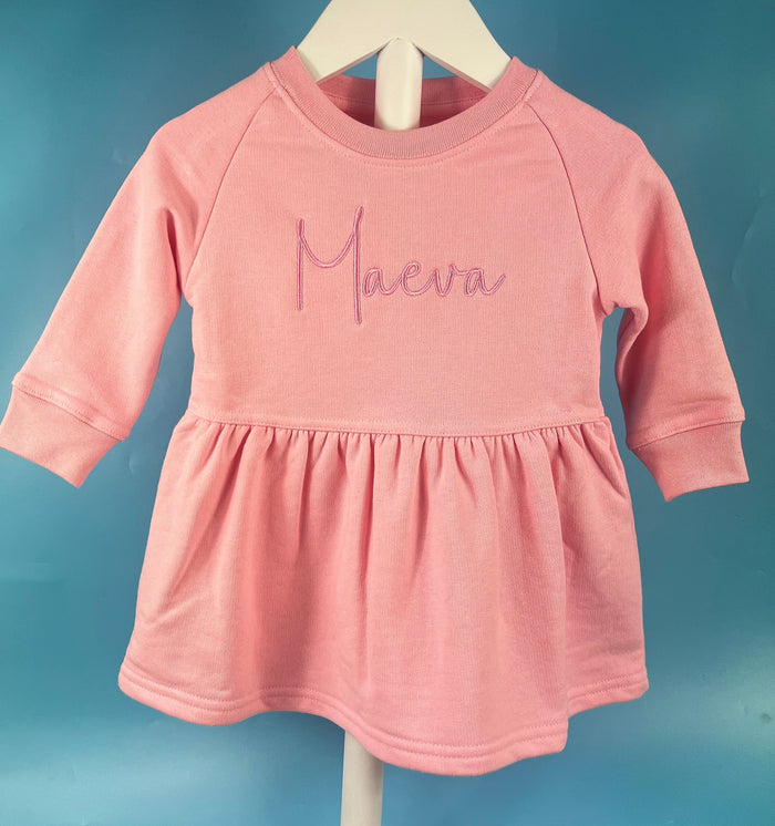 Pink Sweatshirt Dress