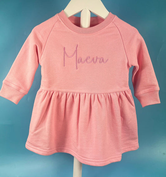Pink Sweatshirt Dress