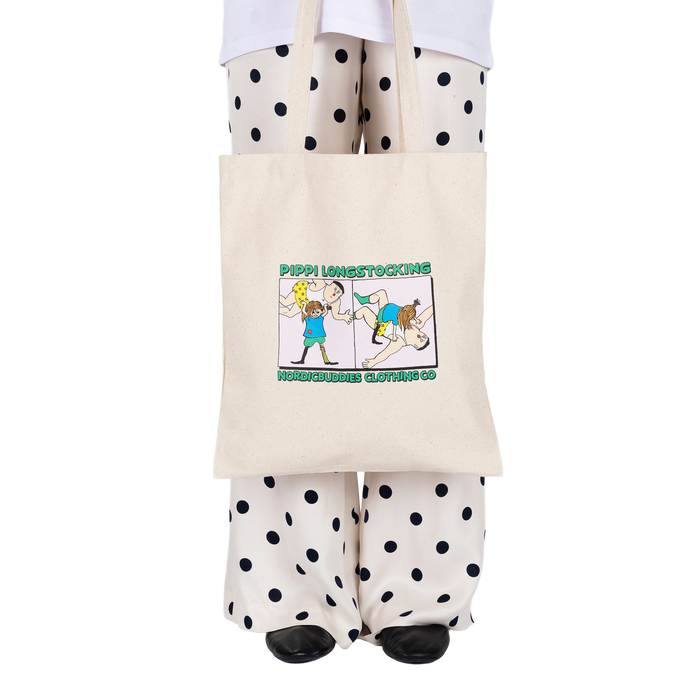 Pippi Wrestling Tote Bag