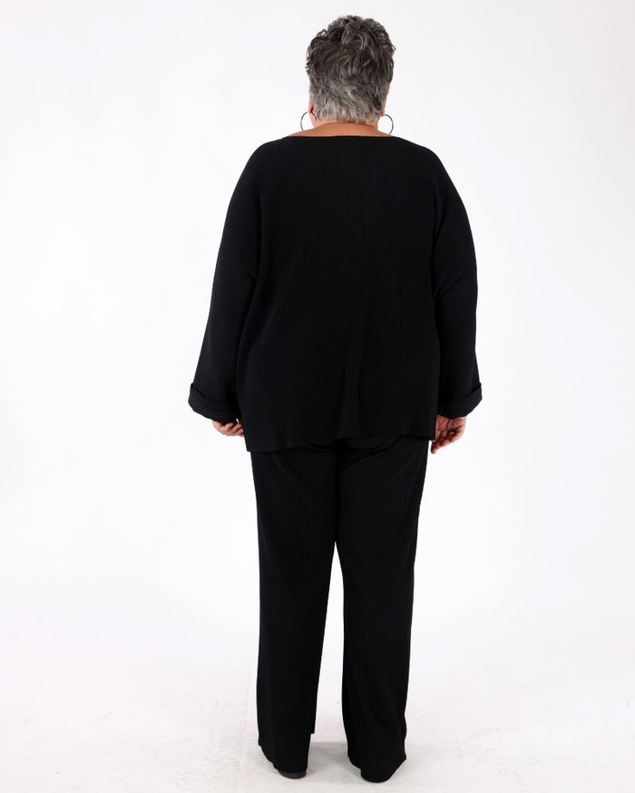 Pleated Scuba Crepe Wide-Leg Pants - Joseph Ribkoff