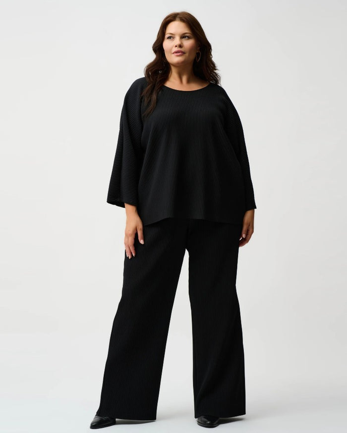 Pleated Scuba Crepe Wide-Leg Pants - Joseph Ribkoff