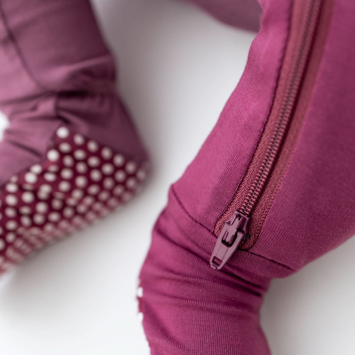Plum Zippered Footie