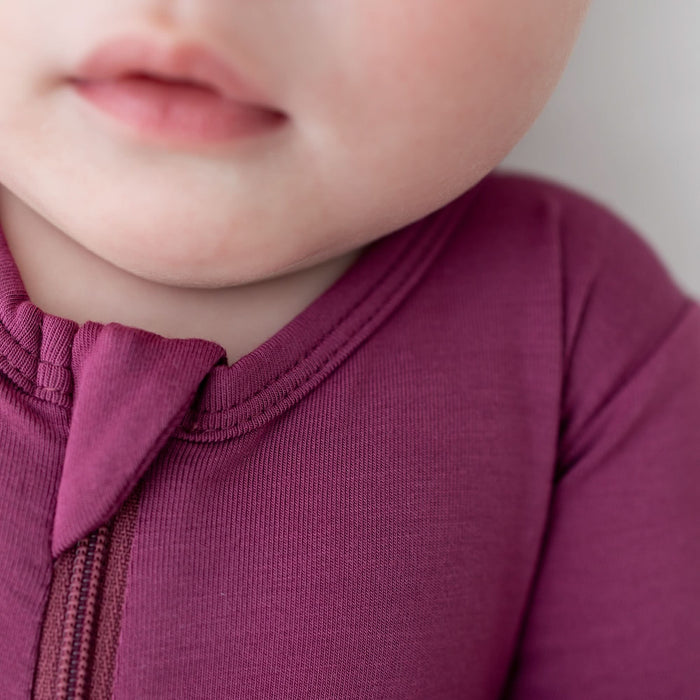 Plum Zippered Footie