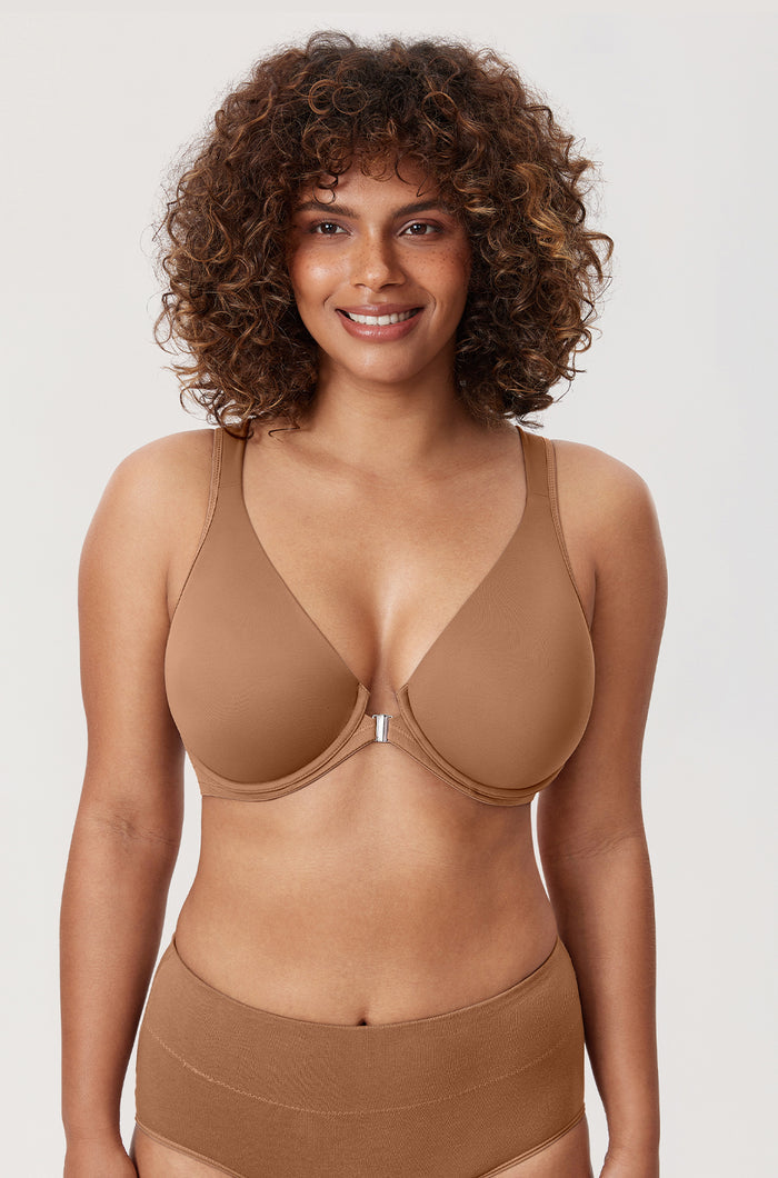 Women's Plunge Back Posture Bra Gravel Beige